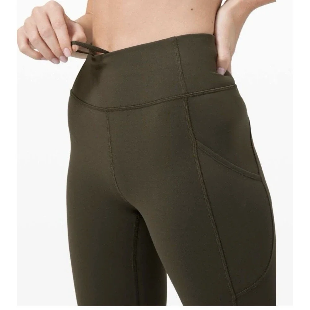 Lululemon Invigorate High Rise Tight 25” Leggings In Dark Olive Women’s Size 10